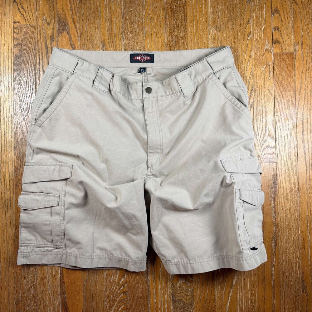 TRU-SPEC Cargo Shorts Mens 40 Beige Tactical Ripstop Pockets‎ Outdoor Casual